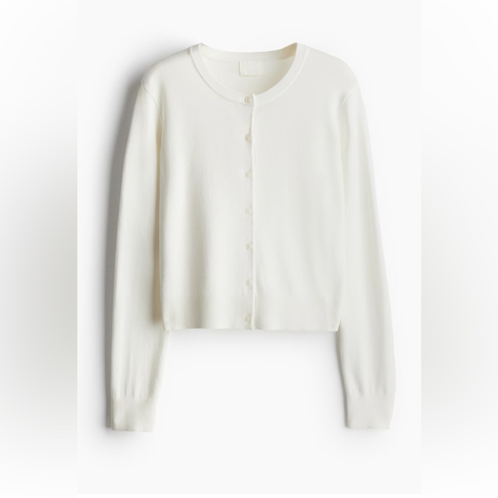 H&M fine knit cardigan in cream
